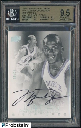 2012 UD UNC Master Collection Michael Jordan HOF ON CARD AUTO 18/23 BGS 9.5