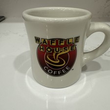 Vintage Waffle House Coffee Mug Cup Ivory White Heavy Stoneware 10 fl oz