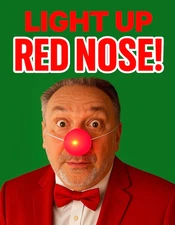 LIGHT UP RED NOSE Flashing Rudolph Reindeer Costume Christmas Funny Clown Prop