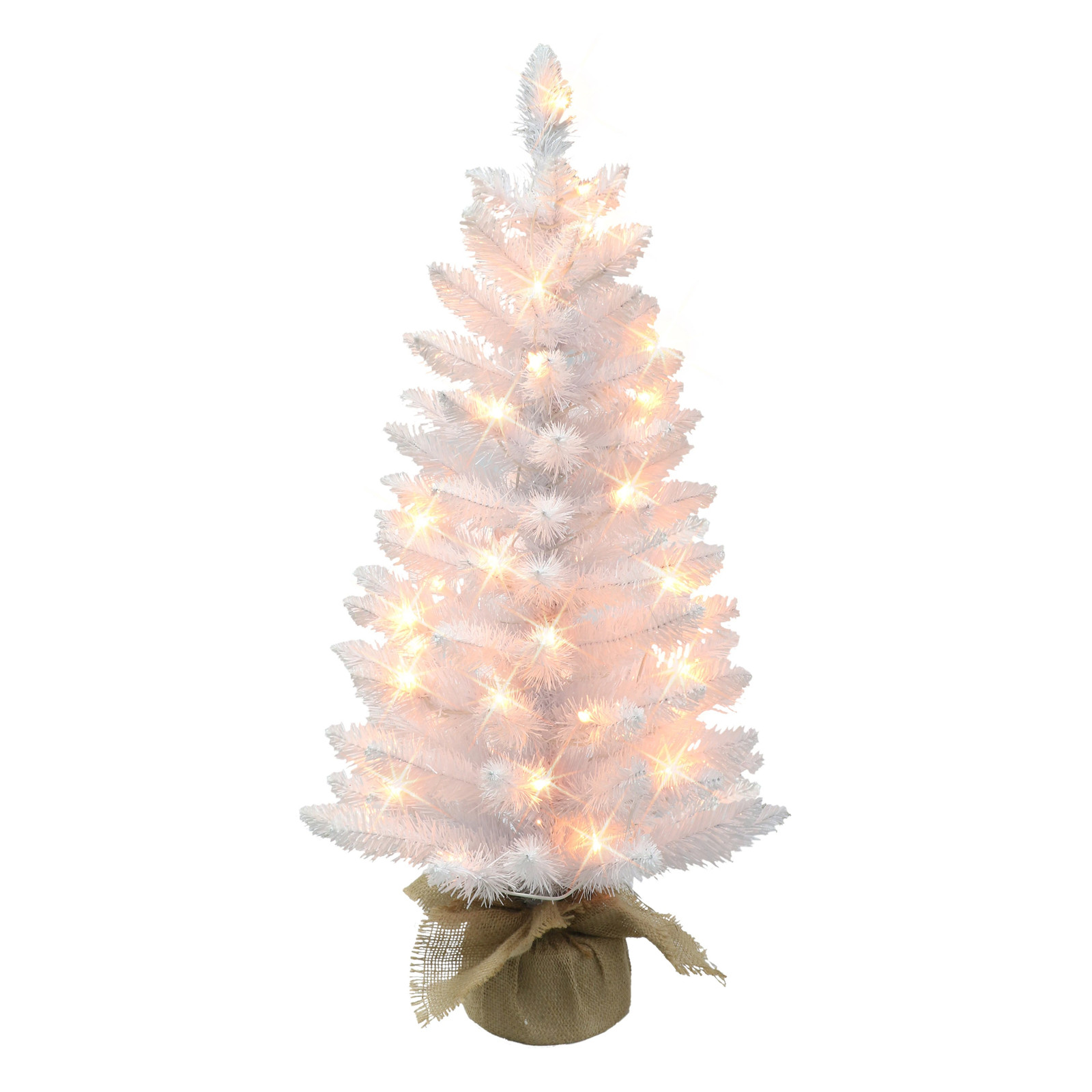 Puleo International 3ft Pre-Lit White Artificial Christmas Tree with Lights