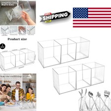 Large Cutlery Storage Organizer with 3 Compartments for Kitchen Countertop Use