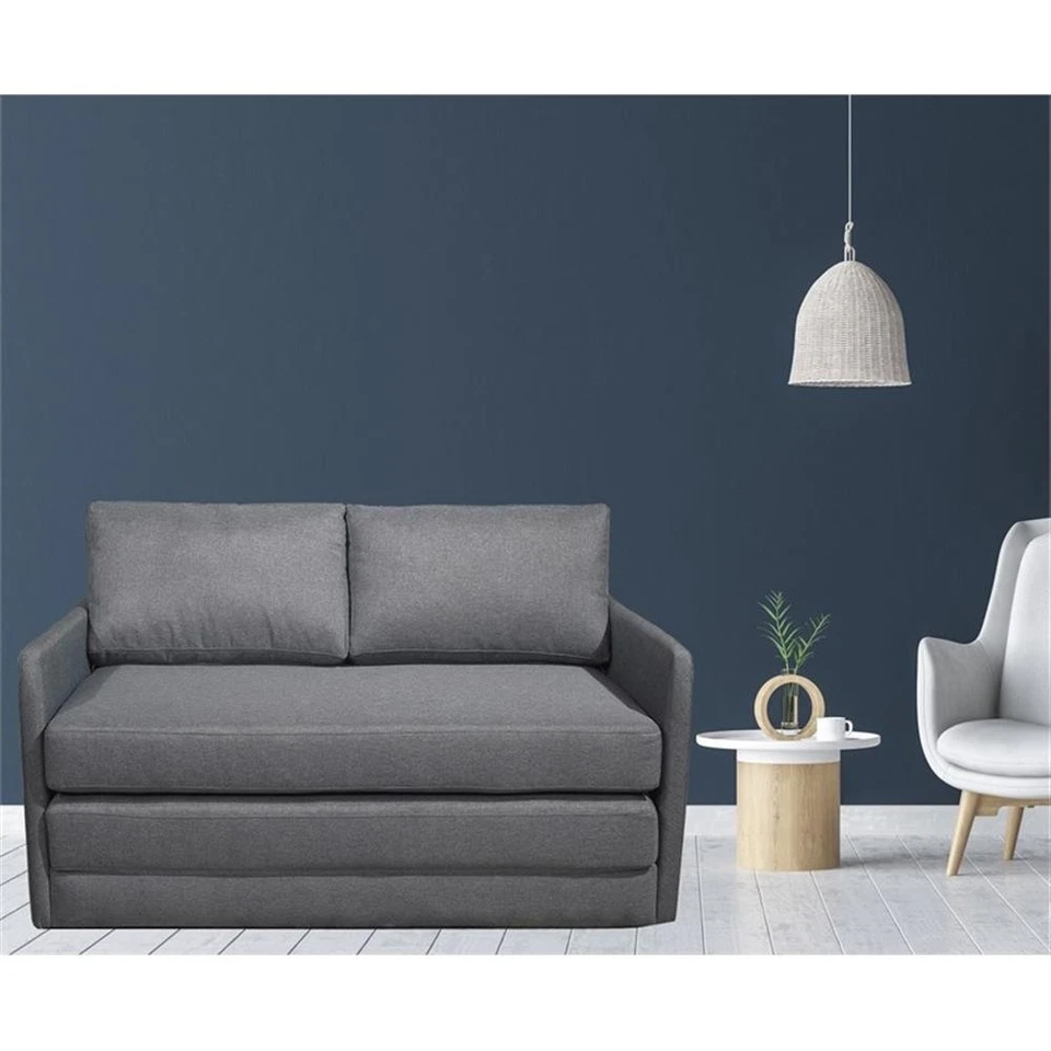 Nuevo futón convertible de tela Spec Phillip en gris Foto 2 de 3