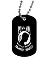 Rogue River Tactical POW MIA Flag Military Veteran Dog Tag Pendant Jewelry Ne...