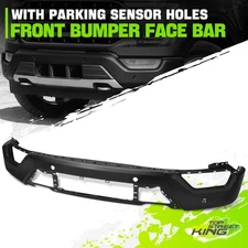Primered Black Front Bumper Face Bar w/ Parking Sensor Hole for Ford F150 21-23