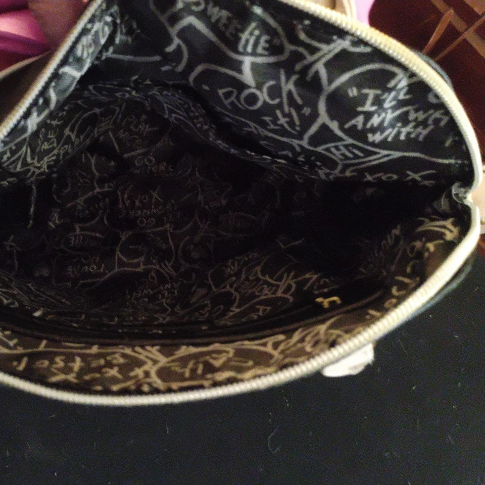 Betsy Johnson в полоску розовый бант Дамская сумка через плечо ремень сумочка - Изображение 3 из 4