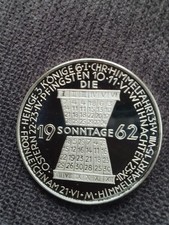 Porsche M&uuml;nze Medaille Coin 1962 Christophorus Feinsilber 1000  " Sonntage 1962"