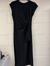 BLACK JERSEY MAXI DRESS WITH TIE SIDE - SIZE MEDIUM - VERY GOOD CONDITION