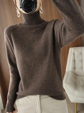 Fashion Basic Autumn Winter Merino Wool Sweater Mock Neck Cashmere Pullover