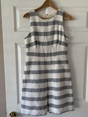 chinese dress ladies J.Crew Button-Down Maxi Dress White/Blue Striped Cotton Poplin Size 6   Celebrity Owned