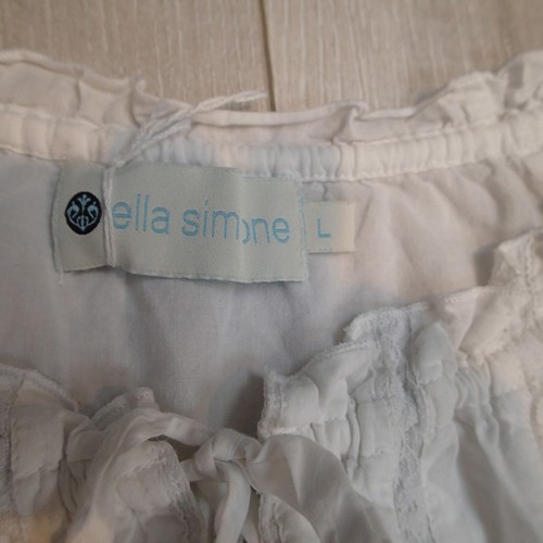 Ella Simone Poet's Night Shirt Size M White Lace Embroidery BEADSSize L GOWN - Picture 10 of 20