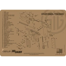For Sig Sauer P238 P938  Armorers Gun Cleaning Bench Mat Cerus Gear FDE