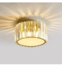 Modern Crystal Ceiling Light Fixture Mini Flush Mount Chandelier G9 Socket -Gold