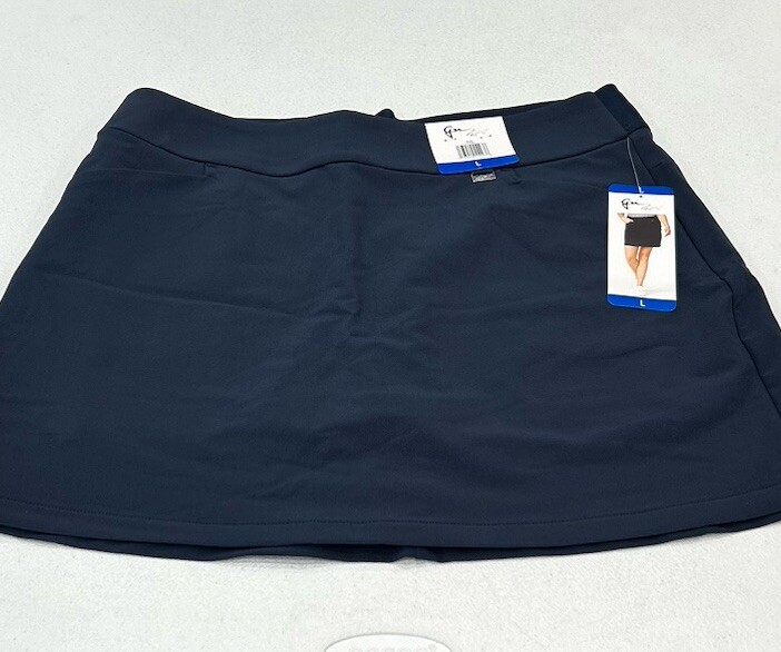 Greg Norman Women’s Stretch Golf Lined Short with 3 Pocket Skort, Blue, Size L