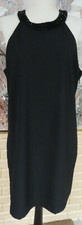 NWT BANANA REPUBLIC SZ 12 BLACK A-LINE BEADED HALTER NECKLINE UNDERARM ZIPPER