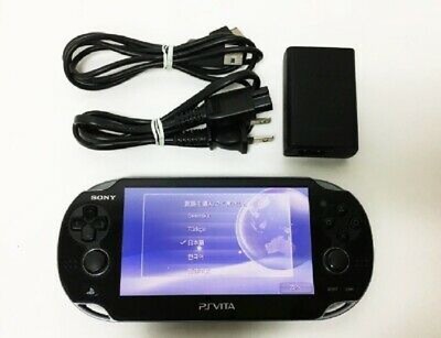 Used Ps Vita Crystal Pch 1000 Za01 Black Model Oled Wi Fi Console With Charger Ebay