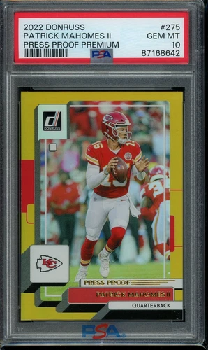 2022 Donruss Patrick Mahomes II #275 Press Proof Premium Gold PSA 10