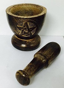  Indian  Mortar And Pestle Wood  Set  Vintage Wooden  Kitchen  