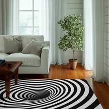 3D Vortex Optical Ilusion Area Rug Carpet For Bedroom Living Room Kitchen