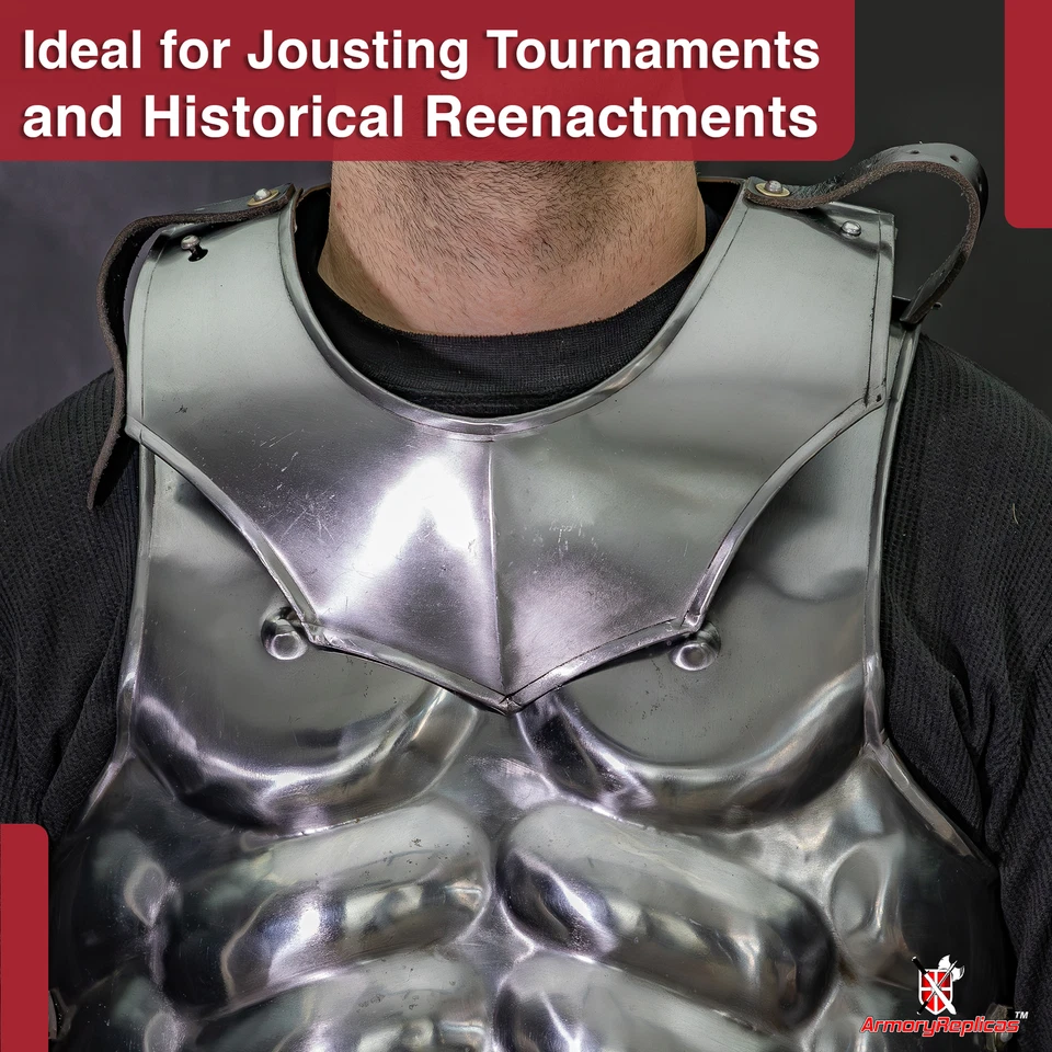 Medieval Knight Avenger I 18g Steel Gorget Neck Plate Renaissance Costume Armor - Image 4 of 4