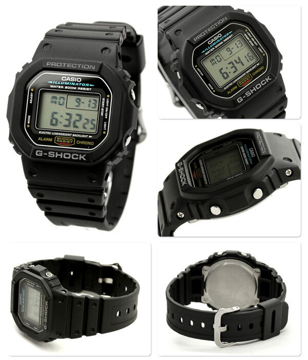 CASIO DW5600E-1V Mens GSHOCK Black Resin Chronograph Sport Watch – ASA College: Florida