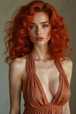 Redhead Curvy Girl Model Photo Risque 4x6 Art Print A14049