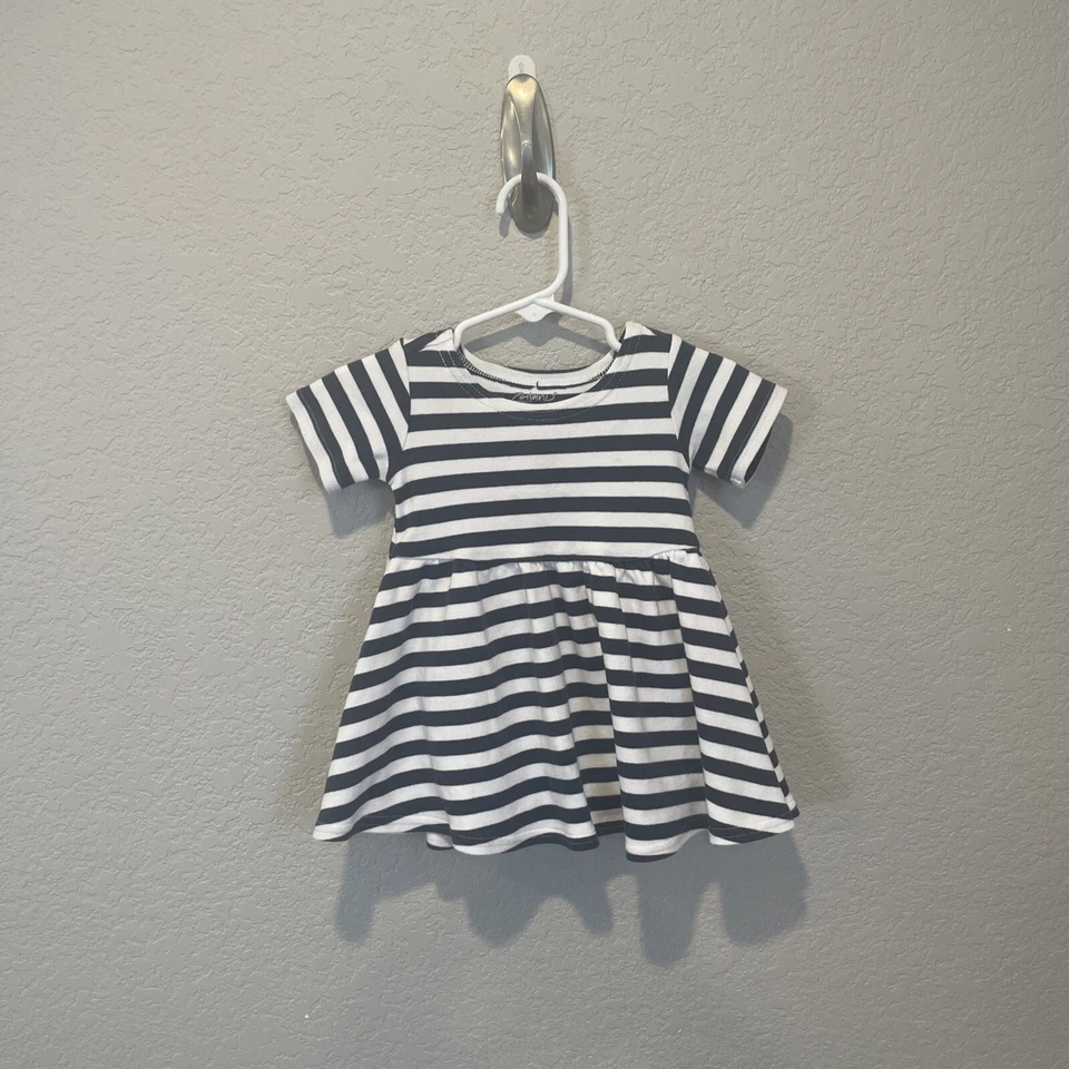 Vestido Zutano Top a Rayas Manga Corta Algodón 12 Meses Azul Blanco Otoño Foto 2 de 4