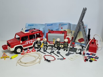 Playmobil 3181 3178 3179 Fire Equipment Lot Car Trailer