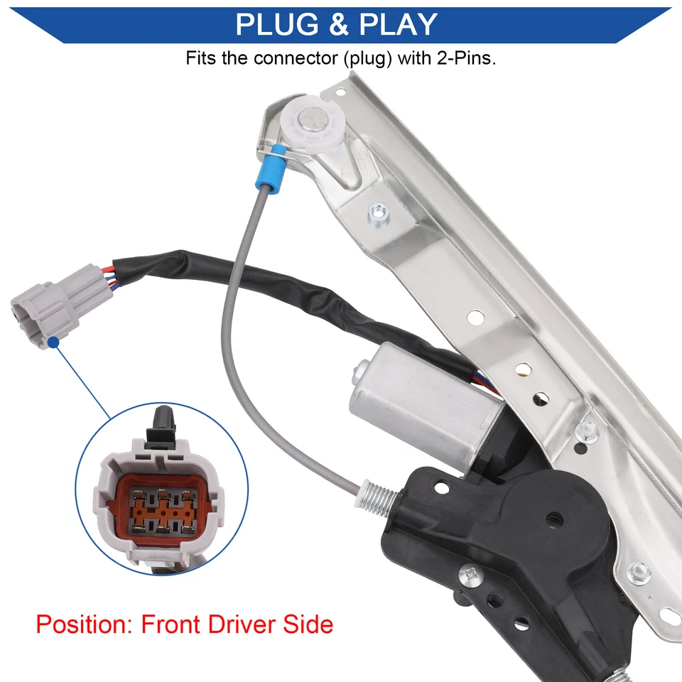 Power Window Regulator For 2004-2010 Nissan Titan Front Driver LH Side w/ Motor - Image 3 of 4
