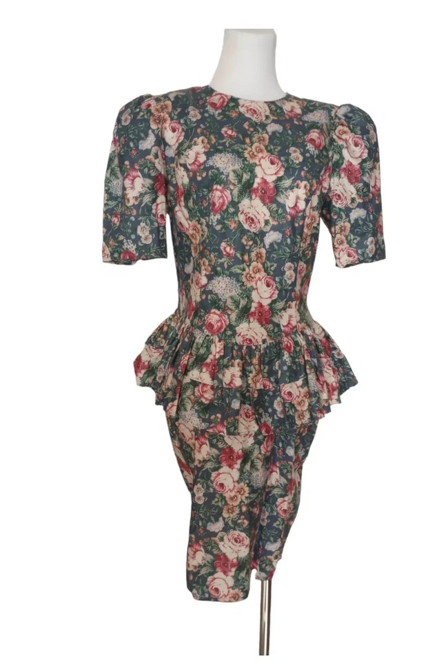 vintage 80s jessica mcclintock gunne sax dress floral cotton tea cottage lace - Image 2 of 4