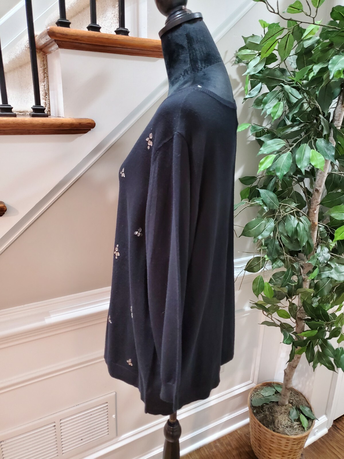 Ruby Rd. Women's Solid Black Rayon Round Neck Lon… - image 5