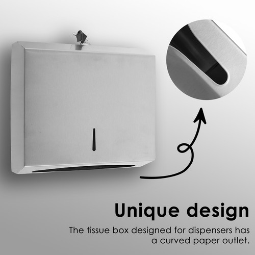 Paper Towel Dispenser Stainless Steel Tissue Holder Wall Mounted Tissue qiOGE - Picture 3 of 11