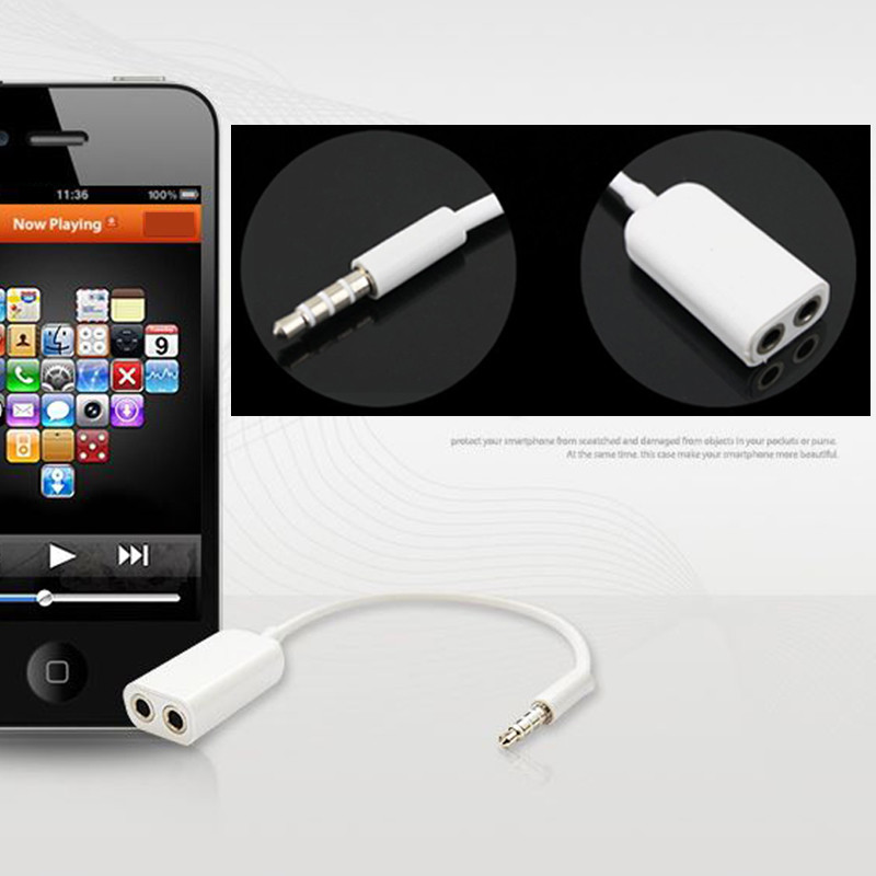 3.5mm Male Double Female Dual Earphone Headphone Jack Cable Y Splitter Adapter