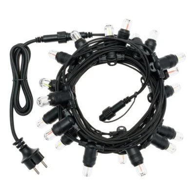 Lotti Filo Nero 20 luci - LED Multicolore (6 + 1,5 mt) Giuntabile E14 Papaya