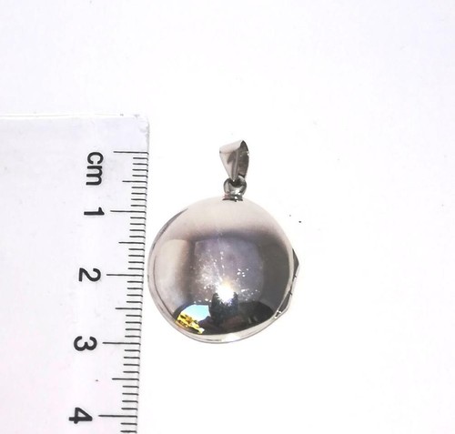 Round Shaped Sterling Silver Photo Locket Pendant 411F6 - Picture 4 of 4