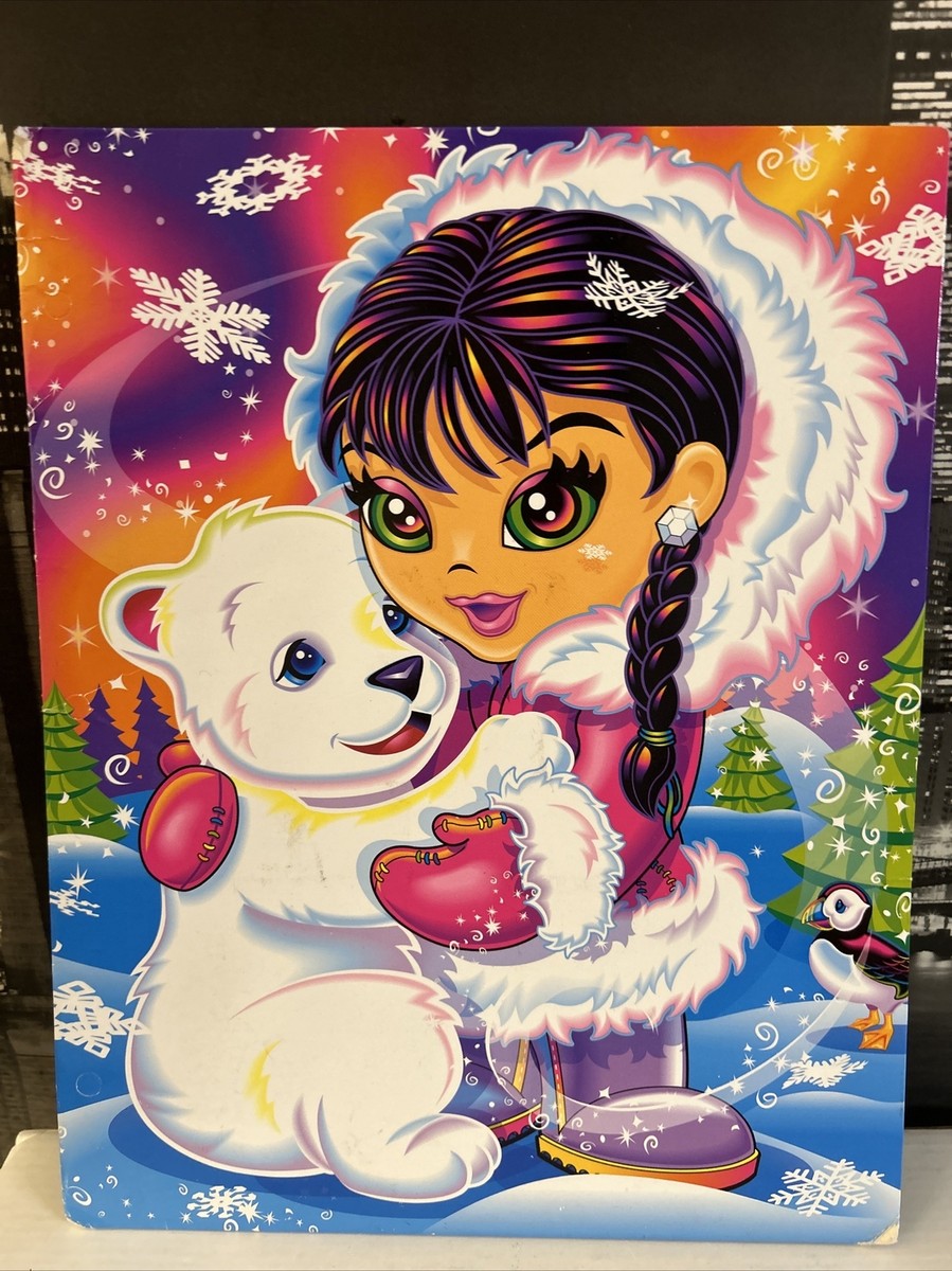 Vintage Lisa Frank Pocket Folder Polar Girl Anana & Roary Bear