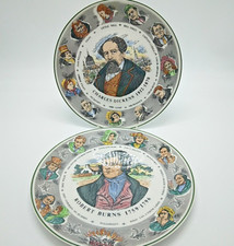Royal Doulton Translucent China Charles Dickens & Robert Burns Collectors Plates