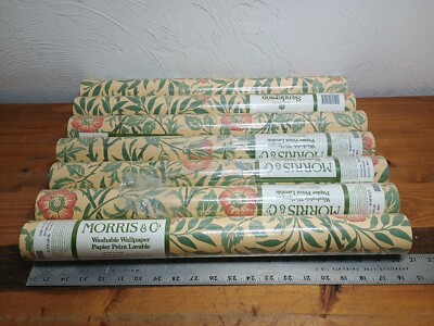 7 Rolls of Morris & Co. Sweet Briar Wallpaper New Old Stock Wm7421/5 Batch BH1
