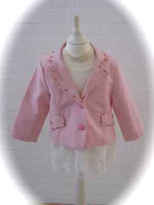 TRISH SCULLY   USA Mode Traum Blazer Jacke rosa Perlen Perlmutt 4T 98 104 TOP