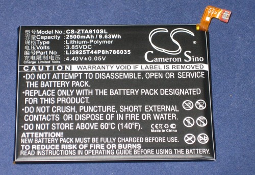 BATTERIE 2500mAh Type Li3925T44P8h786035 For ZTE Blade A910 Dual, A910 Dual SIM - 第 1/1 張圖片