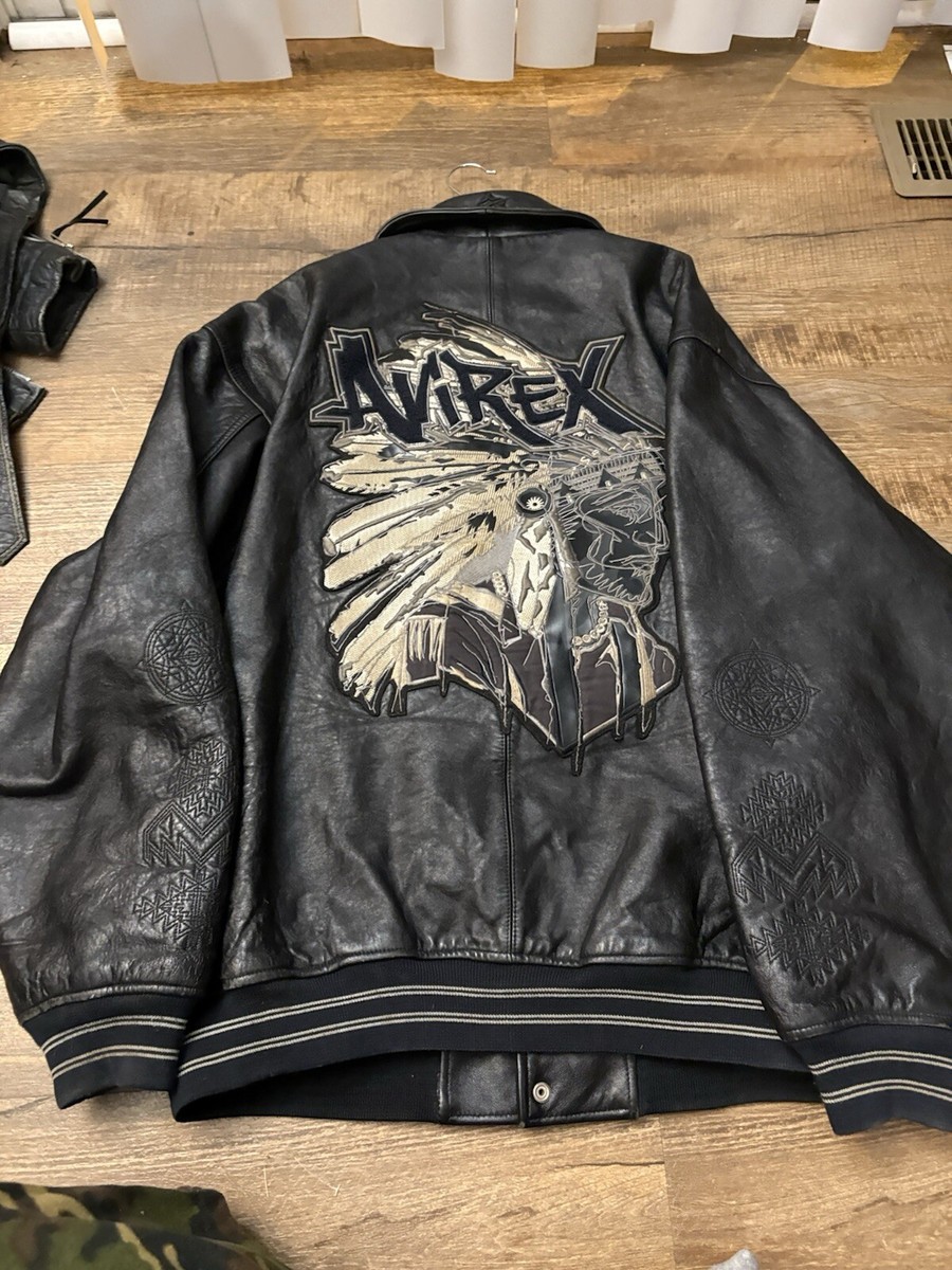 VINTAGE AVIREX USA Authentic FIRST AMERICAN INDIAN Varsity VINTAGE AVIREX USA Authentic FIRST AMERICAN INDIAN Varsity