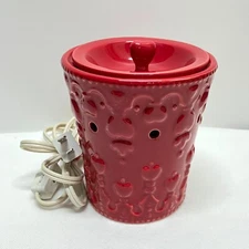 ScentSational Wax Melt Warmer Red Hearts Design Full Size Electric Removable Lid