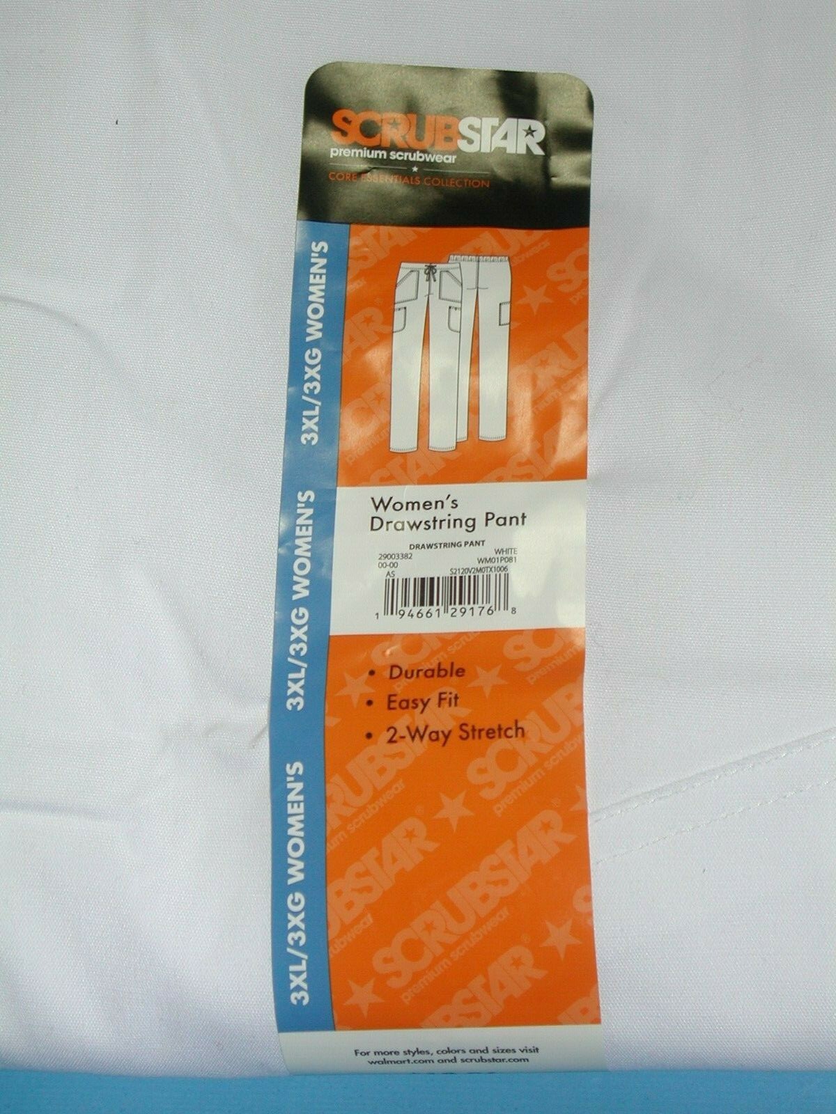 Scrubstar Women's 3XL Premium Scrubwear Elastic Waist Scrub Pants White