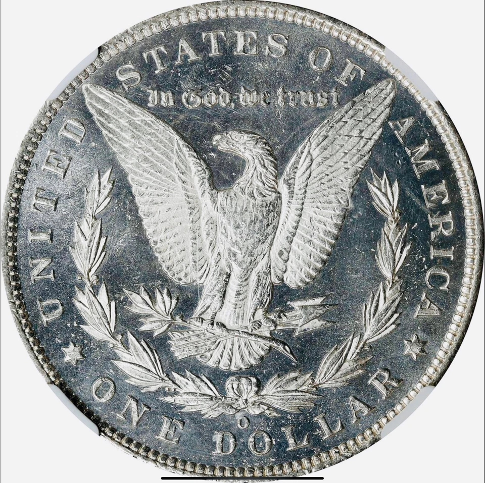1887 O NGC MS-62 DPL Morgan Silver Dollar Black & White Free Shipping - Image 3 of 4