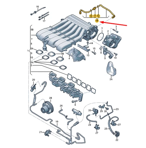 NEW VW TOUAREG 7P MK2 INTAKE SYSTEM CONNECTING HOSE 7P6133352C ORIGINAL - Picture 6 of 8