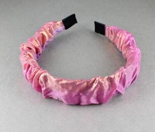 pink orange iridescent headband hair band scrunched shiny ombre mermaid colors