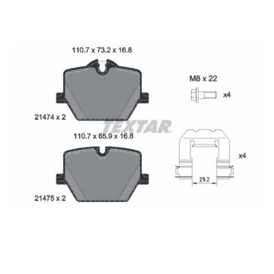 Textar 2147401 Bremsbelagsatz Scheibenbremse Hinten für BMW Toyota Alpina