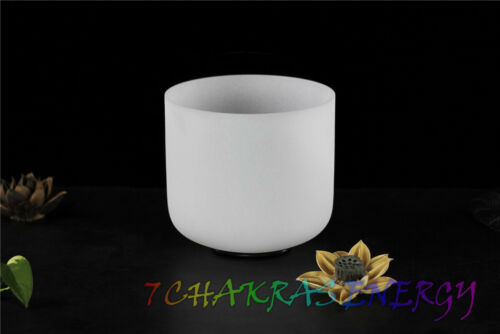 7" frosted quartz crystal singing bowl B note in 440/432hz + mallet rubber ring - 第 1/1 張圖片