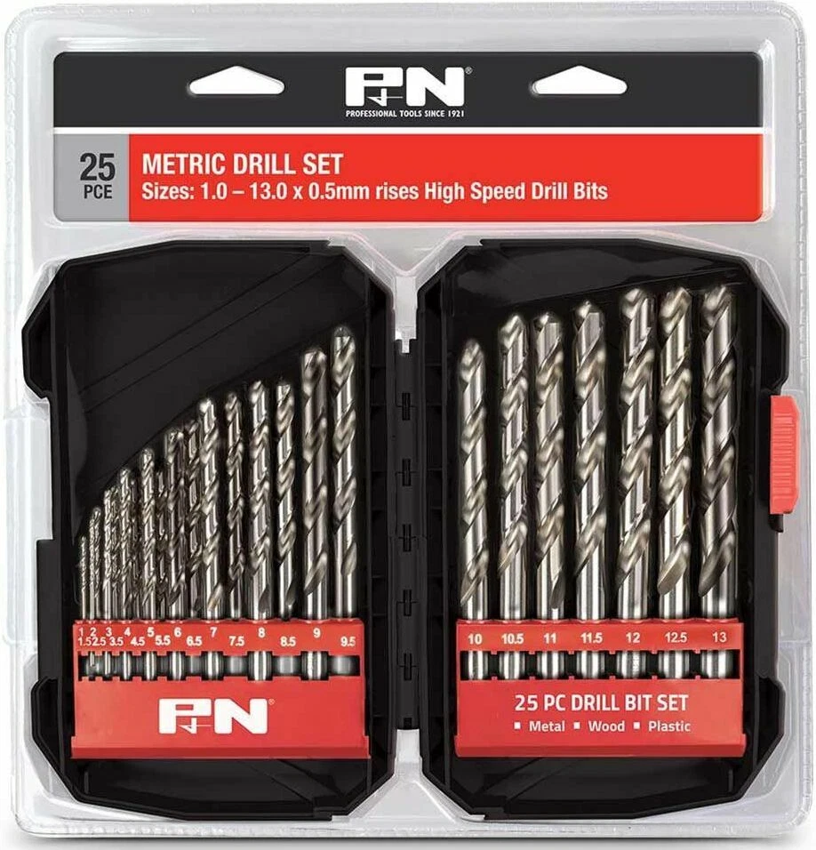 P N BY SUTTON 25pce HSS METRIC DRILL SET 1.0 13mm REPLACES FROST 92260