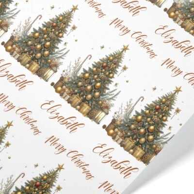 GIFT WRAP 4U Personalised Christmas Tree Wrapping Paper