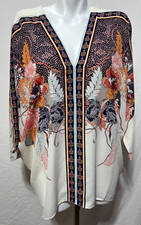 Rose & Olive XL Women Top Blouse Cream Floral...